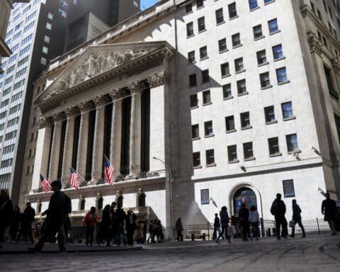 Traders On The Floor Of The New York Stock Exchange As Fed Chair Powell Holds New Conference