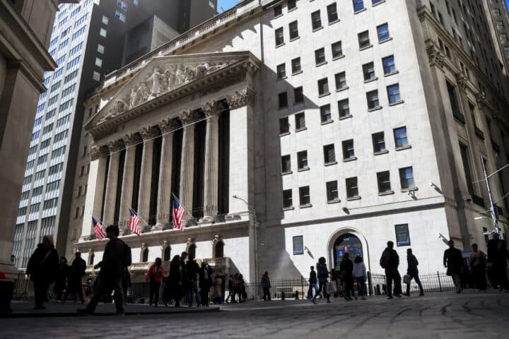 Traders On The Floor Of The New York Stock Exchange As Fed Chair Powell Holds New Conference