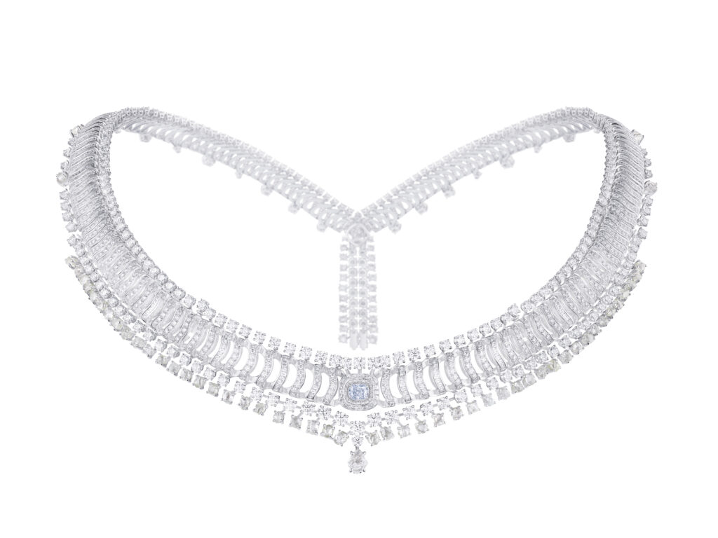 DE BEERS London collier Echo diamants (193 carats) et 1 diamant bleu de Namibie de 1 12 carats