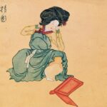 woman doing her hair attributed to kim hongdo color on paper 24 726 0cm yuk2190 1 seoul national university museum